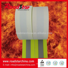 professional supplier of flame resistant reflective fabric in fluorescent yellow color